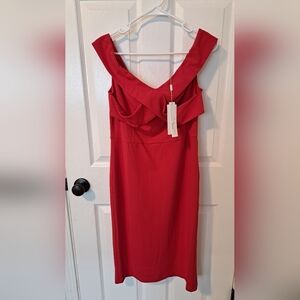 Chic Strapless Red Dress